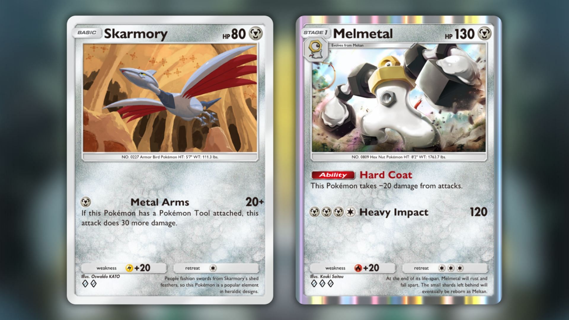 Skarmory and Melmetal as seen in the game (Image via The Pokemon Company)